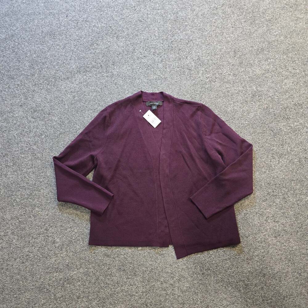 Ann Taylor Cardigan Womens Size XS Purple Open Long Sleeve Shrug Capsule Career